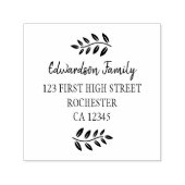 Botanical olive leaves branch script zelfinktende stempel (Design)