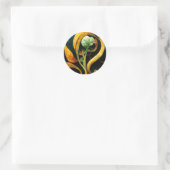 Botanical Orchid Greens & Golds Ronde Sticker (Tas)