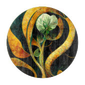 Botanical Orchid Greens & Golds Snijplank (Voorkant)