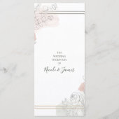 Botanical Outline Sage & Blush Floral Wedding  Menu (Achterkant)