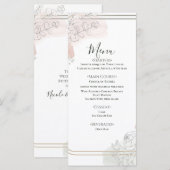 Botanical Outline Sage & Blush Floral Wedding  Menu (Voorkant / Achterkant)