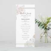 Botanical Outline Sage & Blush Floral Wedding  Menu (Staand voorkant)