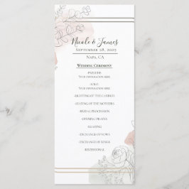 Botanical Outline Sage & Blush Floral Wedding  Menu