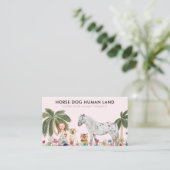 Botanical Palm Pink HORSE DOG HUMAN THERAPHY Visitekaartje (Staand voorkant)