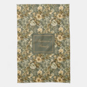 Botanical Pastel Look Personalized Modern Towel  Theedoek (Verticaal)