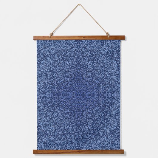 Botanical Pattern in Blue 2 Hangend Wandkleed (Voorkant)