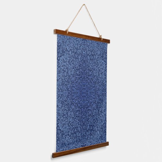 Botanical Pattern in Blue 2 Hangend Wandkleed (Gebogen)