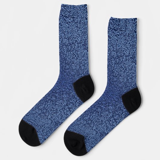 Botanical Pattern in Blue 2 Sokken (Links)