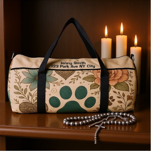 Botanical Paw Print Travel Kit Monogram Personal Plunjezak