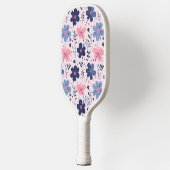 Botanical Pink And Blue Flowers Nature Print Pickleball Paddle (Links)