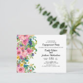 Botanical Pink Blue Watercolor Floral Briefkaart (Staand voorkant)