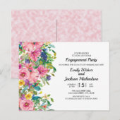 Botanical Pink Blue Watercolor Floral Briefkaart (Voorkant / Achterkant)