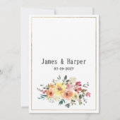 Botanical pink orange gold floral country RSVP Kaart (Achterkant)