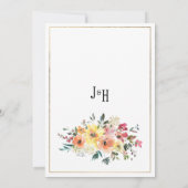 Botanical pink orange gold floral country Wedding  Kaart (Achterkant)