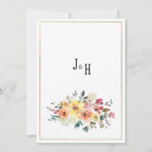 Botanical pink orange gold floral Save the Date Kaart (Achterkant)