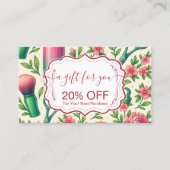 Botanical Pink Stylist Beauty Business Kortingskaartje (Voorkant)