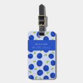 Botanical Plums Collection Blue Bagagelabel (Voorkant verticaal)