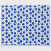 Botanical Plums Collection Blue Cadeaupapier (Vlak)