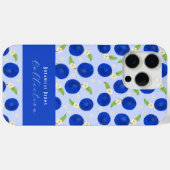 Botanical Plums Collection Blue Case-Mate iPhone Case (Achterkant (horizontaal))