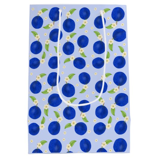 Botanical Plums Collection Blue Medium Cadeauzakje (Achterkant)