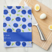 Botanical Plums Collection Blue Theedoek (Quarter Fold)