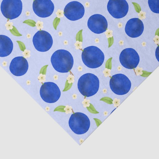 Botanical Plums Collection Blue Tissuepapier (Detail)
