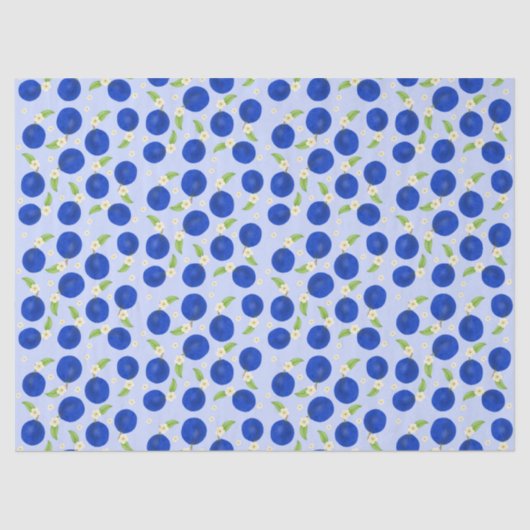 Botanical Plums Collection Blue Tissuepapier (Voorkant)