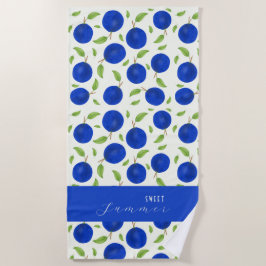 Botanical Plums Collection Ivory Strandlaken