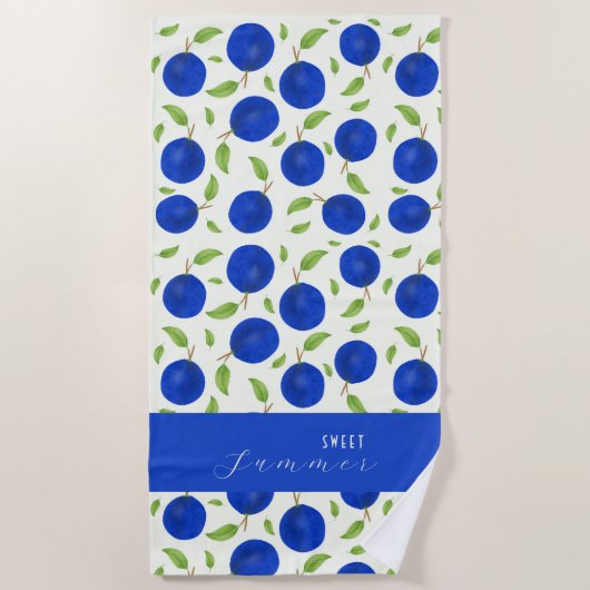 Botanical Plums Collection Ivory Strandlaken (Voorkant)