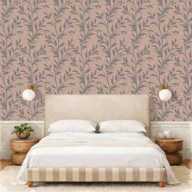 Botanical Poetry of Leaves XL Muted Forest Neutral Behang (Creator heeft geüpload)