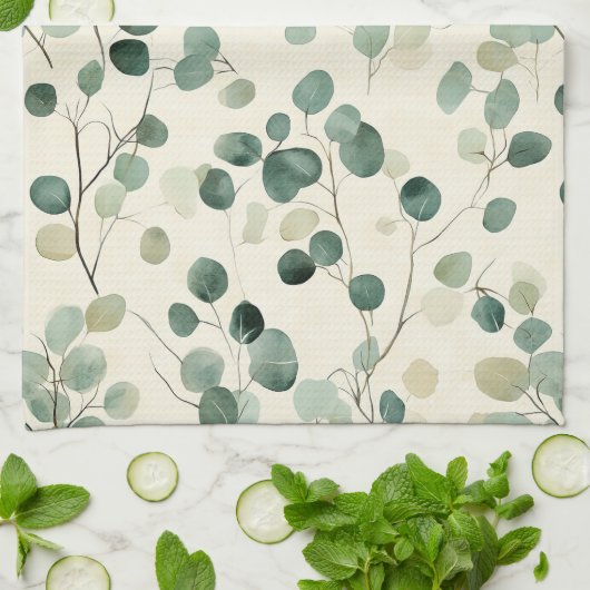 Botanical Pressed Leaves Pattern – Fern Print (2) Theedoek (Gevouwen)