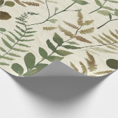 Botanical Pressed Leaves Pattern – Fern Print Cadeaupapier (Hoek)