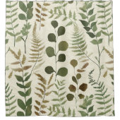 Botanical Pressed Leaves Pattern – Fern Print Douchegordijn (Voorkant)