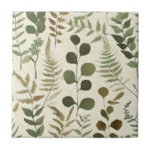 Botanical Pressed Leaves Pattern – Fern Print Tegeltje (Voorkant)