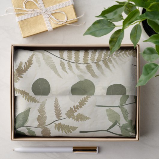 Botanical Pressed Leaves Pattern – Fern Print Tissuepapier (Geschenk)