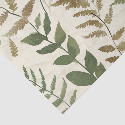 Botanical Pressed Leaves Pattern – Fern Print Tissuepapier (Detail)