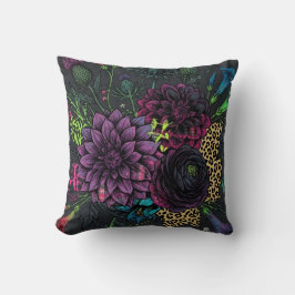 Botanical Punk Floral Pillow Dark Aesthetic Grunge Kussen