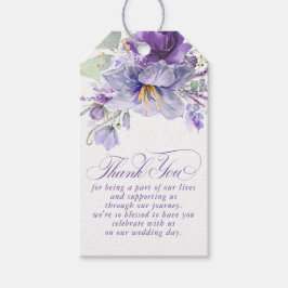 Botanical Purple Flowers Elegant Thank You Cadeaulabel