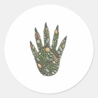 Botanical Raccoon Track Woodland Creek Nature Stic Ronde Sticker
