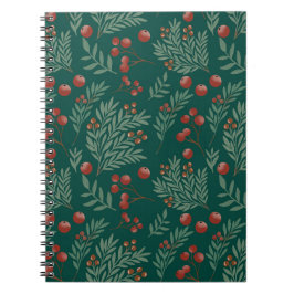 Botanical Red Berry Christmas Notebook Notitieboek