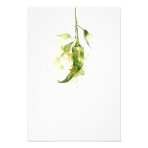 Botanical Red Pepper Watercolor Art Print-Stage2
