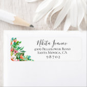 Botanical Return Address Island Coral Etiket (Insitu)