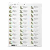 Botanical Return Address Island Coral Etiket (Full Sheet)