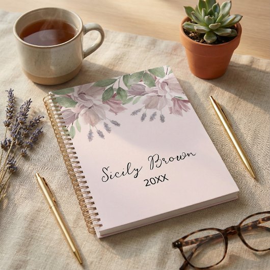 Botanical rustic elegant  watercolor foliage  planner
