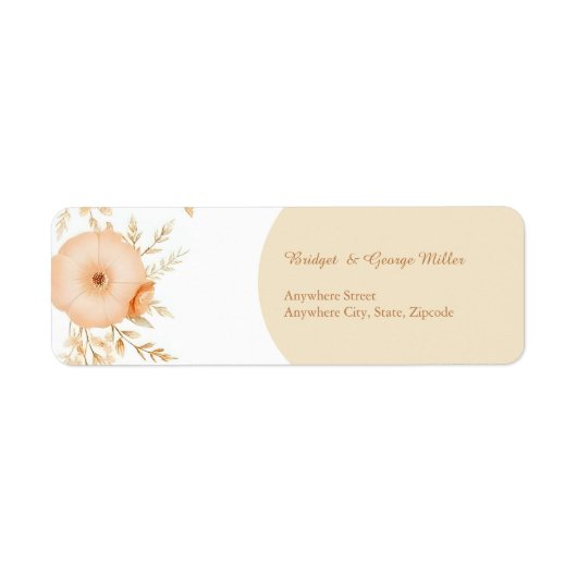 Botanical Rustic Warm bloemenboho Etiket (Voorkant)