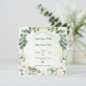 Botanical Sage Green Eucalyptus Wedding Invitation (Staand voorkant)