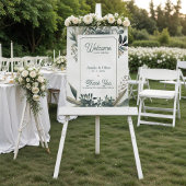 Botanical Sage Green Greenery Wedding Welcome Poster