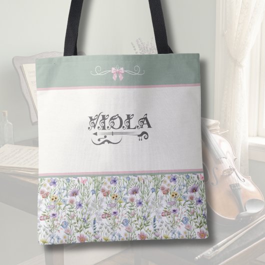 Botanical Sage Green Viola | String Player Tote Bag