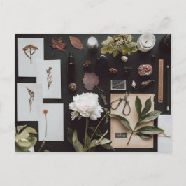Botanical Science Flat Lay Academia Briefkaart