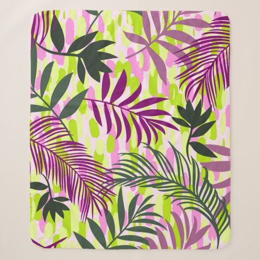 Botanical seamless pattern mixed with geometric sh sherpa deken (Voorkant)